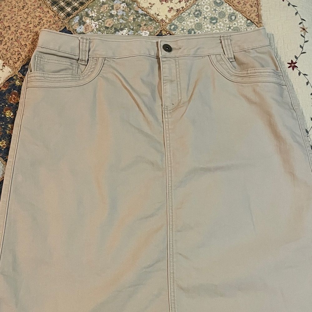 Khaki jean skirt